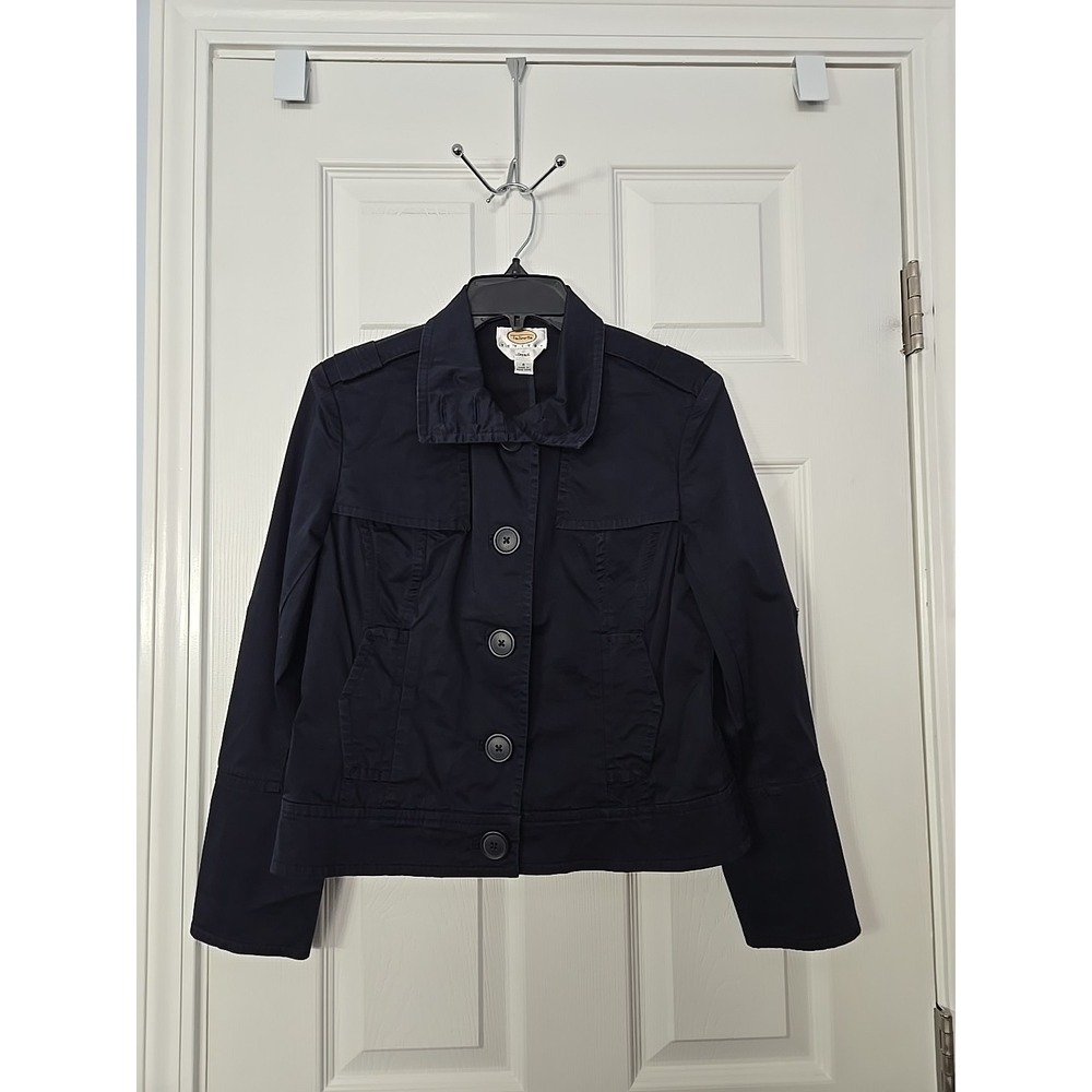 Talbots Petite Jacket Stretch Size 4 Navy